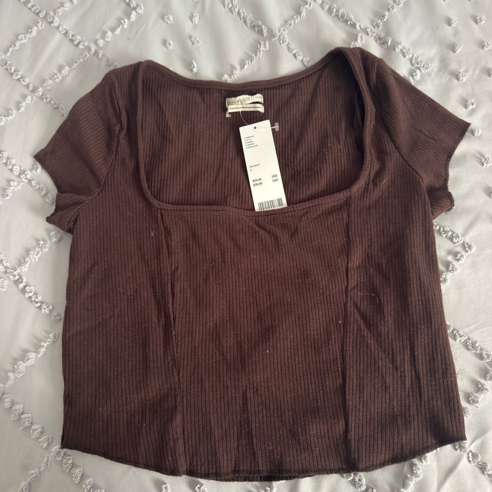 Ribbed Square Neck Top